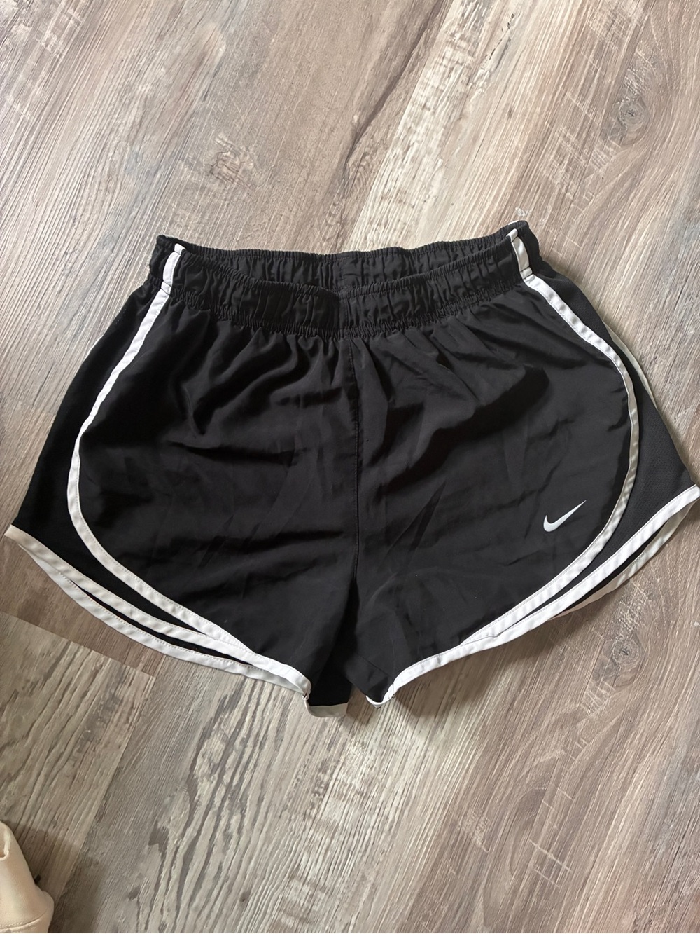 Nike Women's Black Athletic Shorts with White Edge